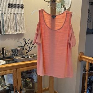 Maurices Peach Cold Shoulder Blouse